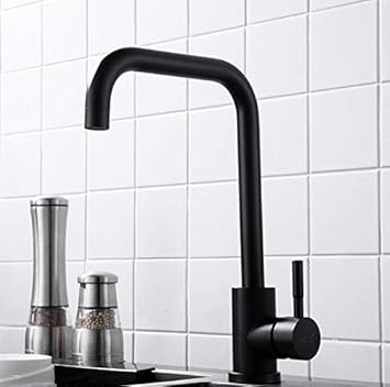 Single Handle One Hole Kitchen Faucet Standard Spout Tall High Arc Contemporary Kitchen Tap Brass Valve Commercial Antique Matte Black Kitchen Sink Faucet Amazon Com