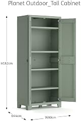 Keter Planet Outdoor Tall Cabinet Green Multi Purpose Garage Storage view 9