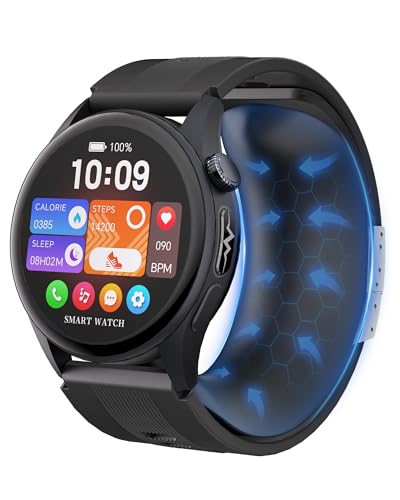 iSo Tech AMOLED Smart Watch for Men and Women with Blood Pressure and ECG, 1.56 Inches Smart Health Watch with Air Pump and Airbag, 24/7 Heart Rate Monitor Sleep SpO₂ Temperature HRV and Stress