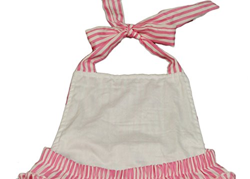 Strips 100% Cotton Infants Onesie Floral Ruffles Romper Dress (6-12 Month,Red)