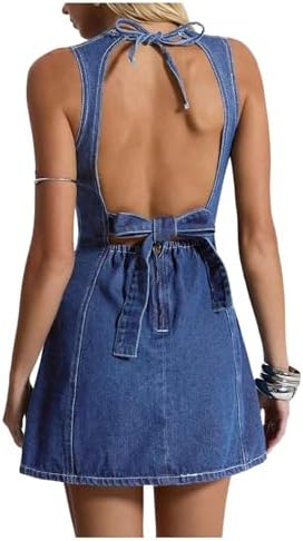 denim diva dress Pockets Sleeveless Denim Sweetheart, Lowkey Diva Stretch Mini Dress in Denim, Size XS,