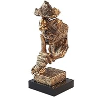 GOLDBEARUK Shh! Be Quiet Bronze Face Sculpture - Abstract Modern Art