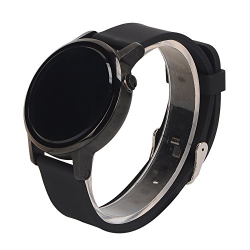 PINHEN 22mm Quick Release Watch Bands,Silicone Leather Milanese Stainless Steel Replacement Strap for Samsung Gear S3,Pebble Time,Moto 360,LG G Watch,ASUS Zenwatch,Ticwatch (Silicone Black)
