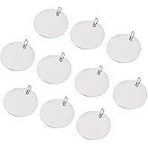 Sparkeads 10pcs 20mm Stainless Steel Stamping Blanks for Engraving Tag Pendants Flat Round Metal Charms for DIY Bracelet Earring Necklace Jewelry Making