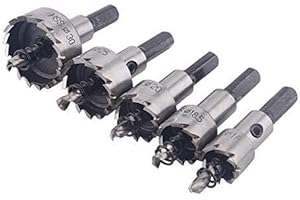 ChgImposs 5Pcs 16-30mm 5/8-Inch to 1-3/16 Inch HSS Hole Saw Cutter, Drill Bits Set Heavy Duty Tool Kit for Stainless Steel, Aluminum Alloy, Plastic and Wood