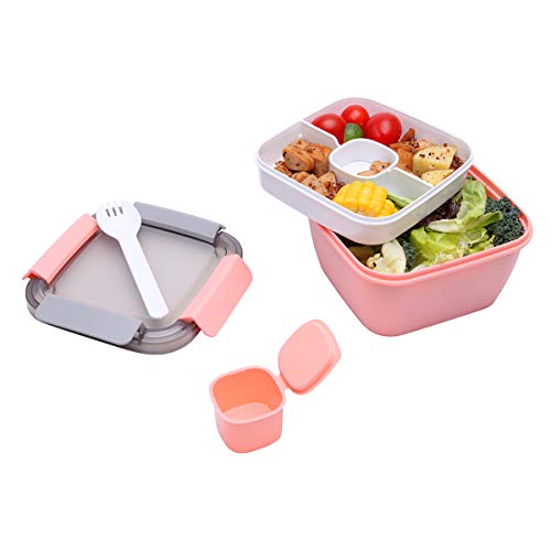 image for G.a HOMEFAVOR Salad BPA Free Lunch Container with Large 1.1L Salad Bow