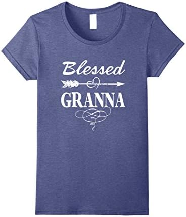 Womens Granna Grandmother T-Shirt - Blessed Granna Gift for Granna Large Heather Blue