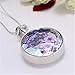 TraveT Dried Lavender Plant Specimens Necklace ircle Shape Womens Glass Pendant