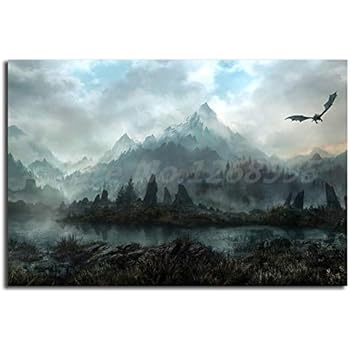 Canvas Wall Art Game Landscape Mountain Art Canvas Poster Painting Wall Picture Artwork Print Home Bedroom Decor