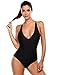 Ekouaer Women Sexy One Piece Swimsuit Straps Back Cross Monokini Bathing Suit (XXL, Black)