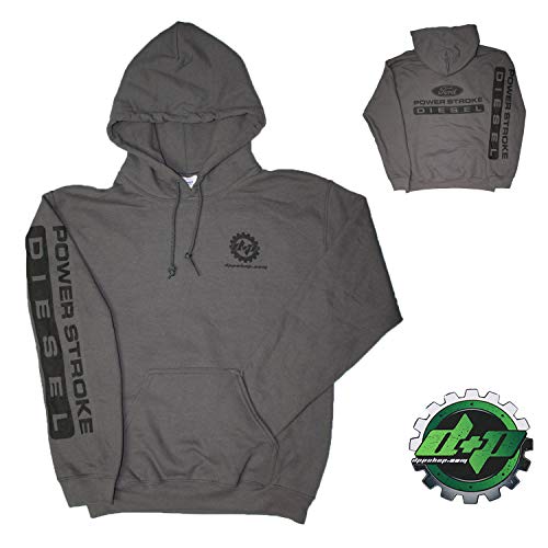 2X Gray DPP Ford Powerstroke Diesel Hoodie Hooded Sweatshirt Long Sleeve
