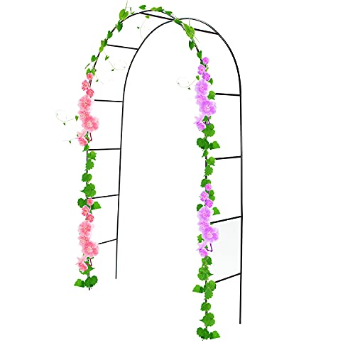 EXLECO Rosenbogen 240x140x38cm Gartenbogen Metall Stahlrahmen Pavillongestell Torbogen Garten für Kletterpflanzen…
