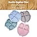 HM-tech 4pcs Bamboo Divided Plates for Baby Feeding, Toddler Plates, Tableware for Baby Toddler Kids Bamboo Toddler Dishes & Dinnerware Sets,Cute Owl