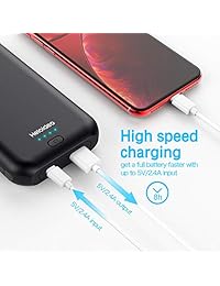 Heloideo 15000mAh AC Plug Power Bank, cargador portátil de salida USB 5V   2.4A con adaptador de CA, cable de carga incorporado para teléfono móvil y tableta
