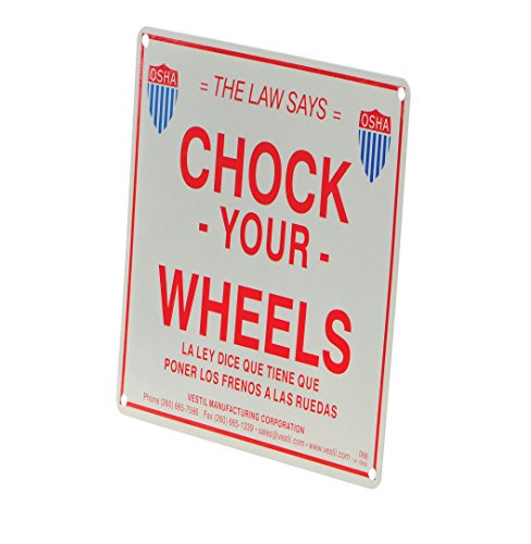 Vestil SA-1012 Aluminum Enamel Wheel Chock Sign, 11-3/4" Width, 9-3/4" Height
