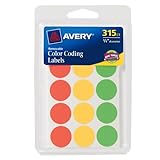 Avery Round Color Coding Labels, 0.75 Inch, Assorted, Removable,Pack of 315 (6733) (2)
