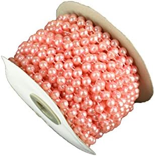 Dreampartycreation 6MM Faux Pearl Plastic BEADS on a String Craft ROLL 12 yds (Pink)