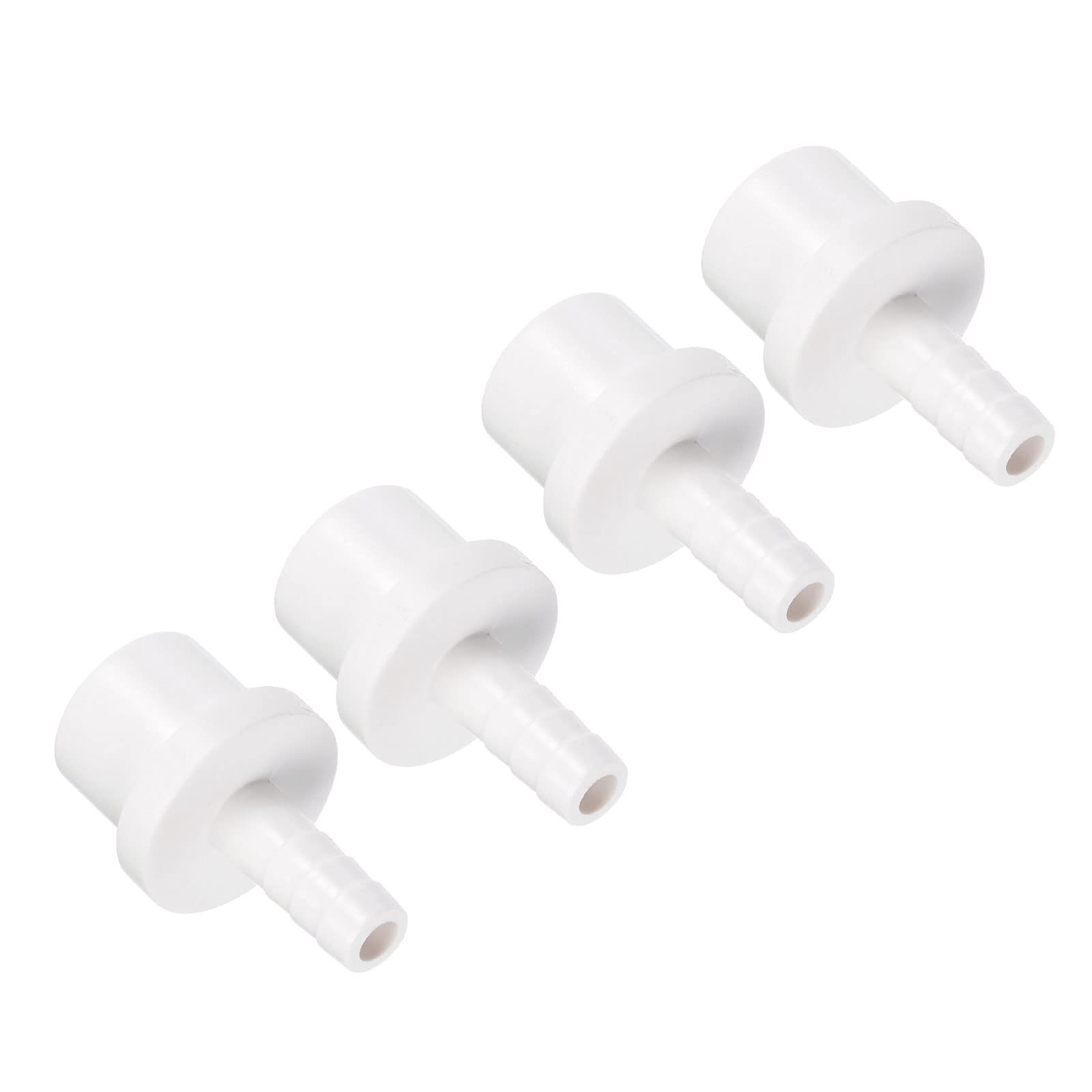 M METERXITY 4 Pack PVC Pipe Fitting - Water Tube Connector, 8mm Barb Straight Pipe Joint, Apply to Outdoor/Garden/Pool (OD 0.79 Inch, White)