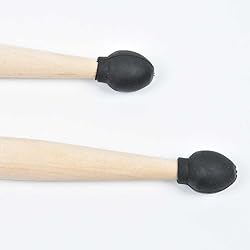 2 Pairs Rubber Drumstick Caps Black Drum Stick Tip