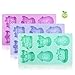 SENHAI 3 Pack Christmas Silicone Molds, Soap Chocolate Trays Cake Baking Pans, with Shape of Snowman Reindeer Sleigh, 6 Cavities - Purple, Blue, Green