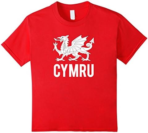 Kids Wales CYMRU Flag TShirt - Welsh Soccer Football Team Jersey. 8 Red