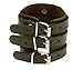 Neptune Giftware Leather Wide Triple Strap Cuff Wrap Gothic Wristband Buckle Fastening