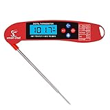 Smart Chef Instant Talking Meat Thermometer with Backlit LCD Display & Folding Probe - Clear Voice & Accurate, Rapid Temperatures for BBQ, Stove & Baby Bath - 6