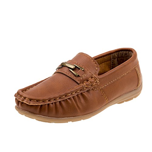 JosmoBoys’ Shoes – Casual Leatherette Moccasin Driving Loafers (Size: 5T-5 Big Kid)