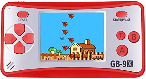 AOKLEE Portable Handheld Game for Kids Adults Preloaded 168 Classic Retro with 2.5'' Color 3.5 MM Headphone Jack and TV Output Display Seniors Handheld Games (Red)