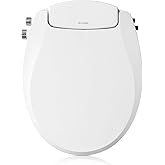 Brondell Bidet Toilet Seat Non-Electric Swash Seat, Fits Round Toilets, White – Dual Nozzle System, Ambient Water Temperature – Bidet with Easy Installation