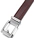 Mio Marino Ratchet Belts for Men - Genuine Leather Dress Belt - Automatic Buckle (Square Chrome Open Buckle W Mahogany Leather, Adjustable from 28