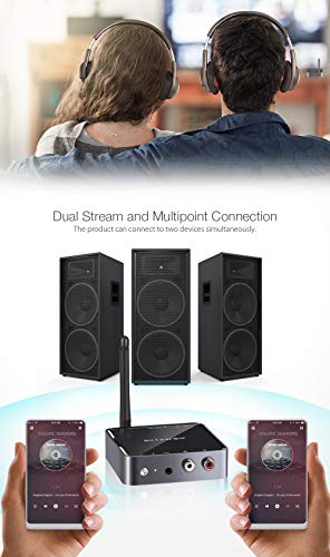 BlitzWolf Bluetooth 5.0 Transmitter Receiver, 328ft Long Range 2 in 1 Bluetooth Adapter, Support aptX HD, Low Latency, Dual Stream, 17-Hour Play Time for TV Home/Car Stereo System