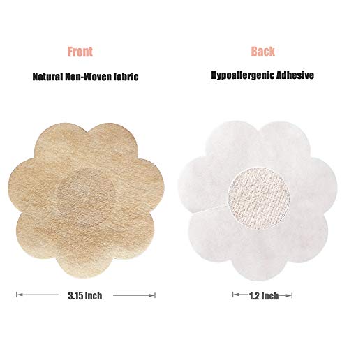 Nipple Covers Disposable Breast Pasties Adhesive Bra Petal for Women 6-Pair