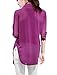 Allegra K Ladies Point Collar Dolman Sleeve Button-Down Chiffon Shirt M Violet