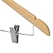 JS HOME Solid Wooden Suit Hangers Natural Finish with Anti-rust Pant Clips, 10 Pack