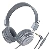Baseman-Wired-Foldable-Headphones-with-Mic-Stereo-Heavy-Bass-On-Ear-Headset-for-iPhone-Cell-Phones-Laptop-Tablet-Mp4-Mp3-Macbook-PC-Grey BASEMAN Wired Headphones with Microphone - Foldable Wired On-Ear Headphones for Laptops Computer Cellphone Tablet…