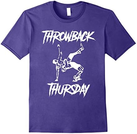 Mens Throwback Thursday Wrestling Tee - White XL Purple