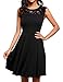 Beyove Women's Elegant Lace A-Line Sleeveless Pleated Cocktail Party Dress