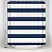 FAMILYDECOR Fabric Shower Curtain: Nautical Stripe Design (Navy and White)
