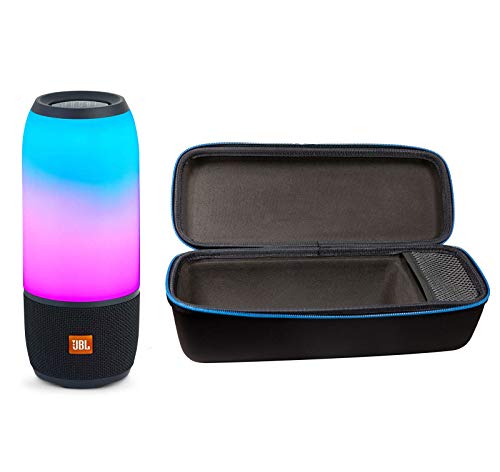 JBL Pulse 3 Wireless Bluetooth IPX7 Waterproof Speaker Bundle with Portable Hardshell Travel Case (Black)
