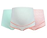 Aivtalk Maternity Women Stretchy Cotton Pregnant Underpants Briefs Support Sleepwear Multi Pack of 3 Leaves Print XXL