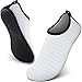 SEEKWAY Unisex Water Sports Shoes Barefoot Aqua Socks Slip-on Indoor Outdoor Activities SK001 704 Stripe White 6-7