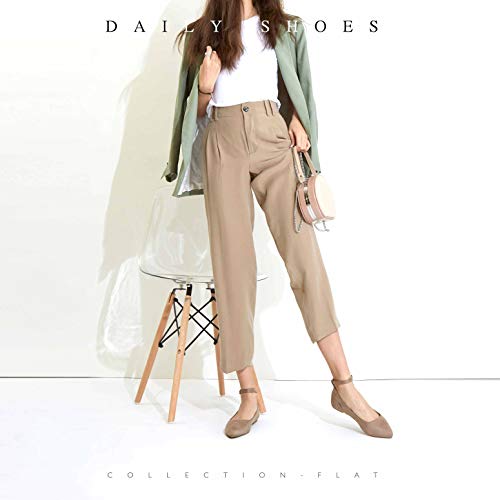 DailyShoes-Womens-Fashion-Adjustable-Ankle-Strap-Buckle-Pointed-Toe-Low-Wedge-Flat-Shoes