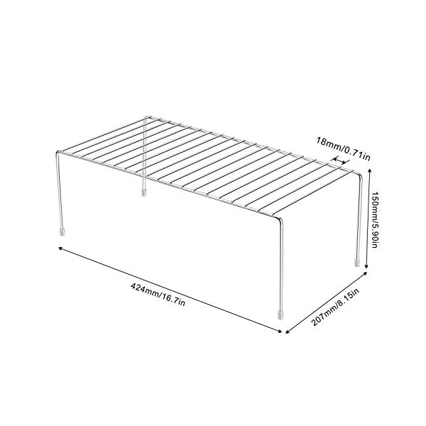 ROFAY-Kitchen-Cupboard-Shelf-Wire-Rack-2-Pack-Cabinet-Shelf-Storage-Organiser-for-Kitchen-Cupboard-Pantry-Counter-Tops-Fridge-Food-and-Utensils-Chrome ROFAY Kitchen Cupboard Shelf Wire Rack - 2 Pack Cabinet Shelf Storage Organiser for Kitchen Cupboard, Pantry, Counter…