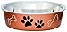 Loving Pets Bella Dog Bowls- Stainless Steel Dog & Cat Bowls - Spill Proof Dog Food Bowl, Cat Bowl, Puppy Essentials & Pet Supplies Great for Home & Travel (Small 10-20 lbs, Copper)