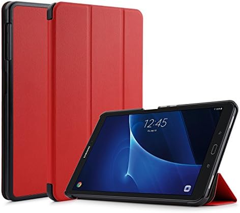 ToGeeKaStand Case Cover for Samsung Galaxy Tab A 10.1 Inch, SM-T580 T585 [Without S Pen Version], with 3 Folds, Auto Wake up, Red