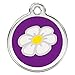 CNATTAGS Stainless Steel with Enamel Pet ID Tags Designers Round Daisy