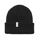 Coal Men's The Frena Solid Fine Knit Beanie Hat, Black, One Size