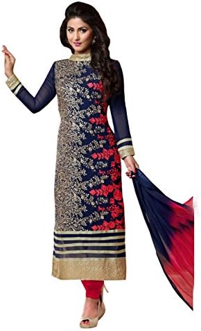 Shoppingover Party Wear Churidar Salwar Kameez Blue
