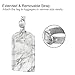 [2 Pack] Luggage Tags, Fintie Synthetic Leather Name ID Labels with Back Privacy Cover for Travel Bag Suitcase, Marble White